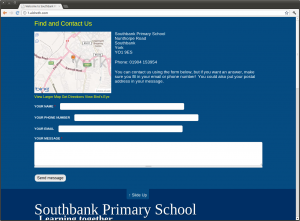 Primary school website - Contact us 